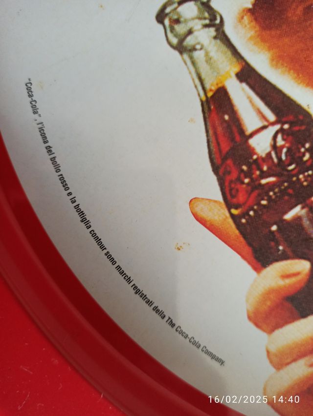 Set Coca cola vassoio in metallo e porta bottiglie