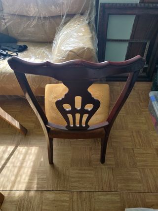 Silla vintage salón madera terciopelo