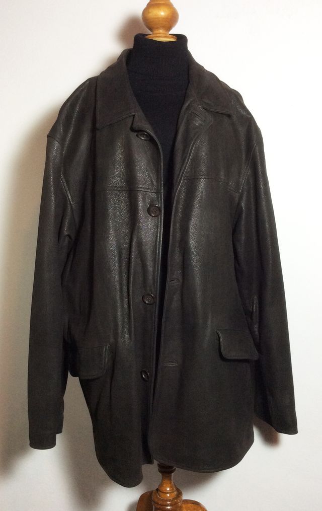 Massimo Dutti Chaquetón de piel auténtica