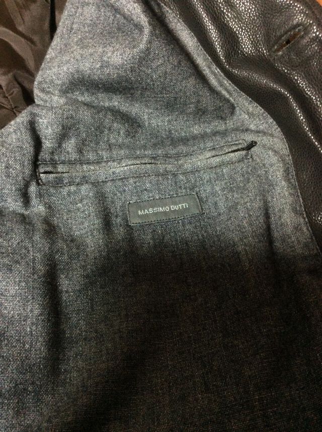 Massimo Dutti Chaquetón de piel auténtica