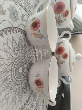 Juego salseras y tazas vintage royal pola