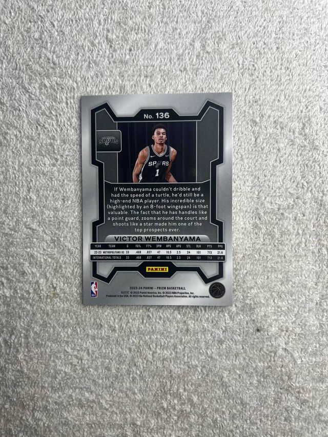 Victor Wembanyama 2023-24 Panini Prizm #136 Rookie