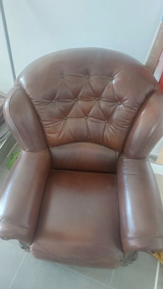 Poltrona in pelle artigianale