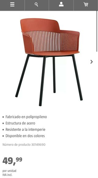 4 Sillas de jardín NUEVAS