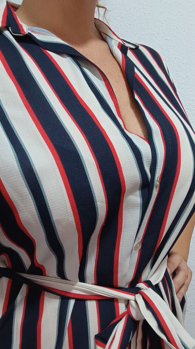 Vestido camisero de rayas corte inglés