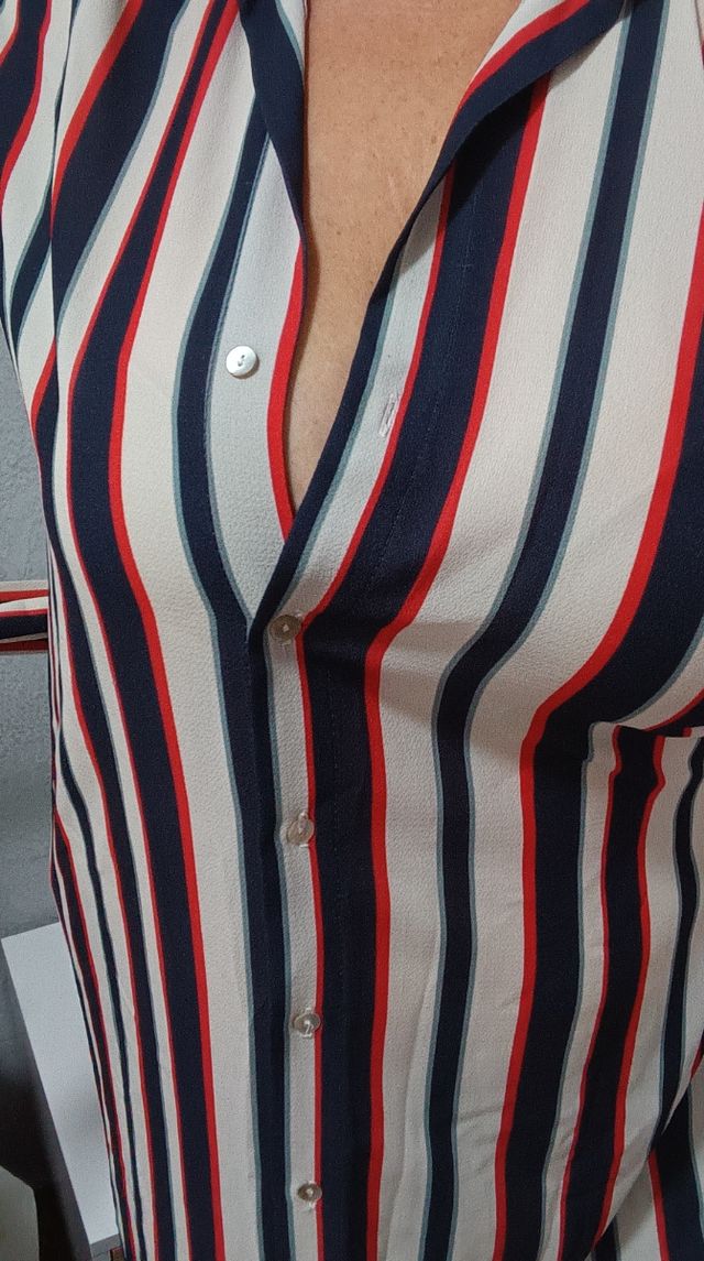 Vestido camisero de rayas corte inglés