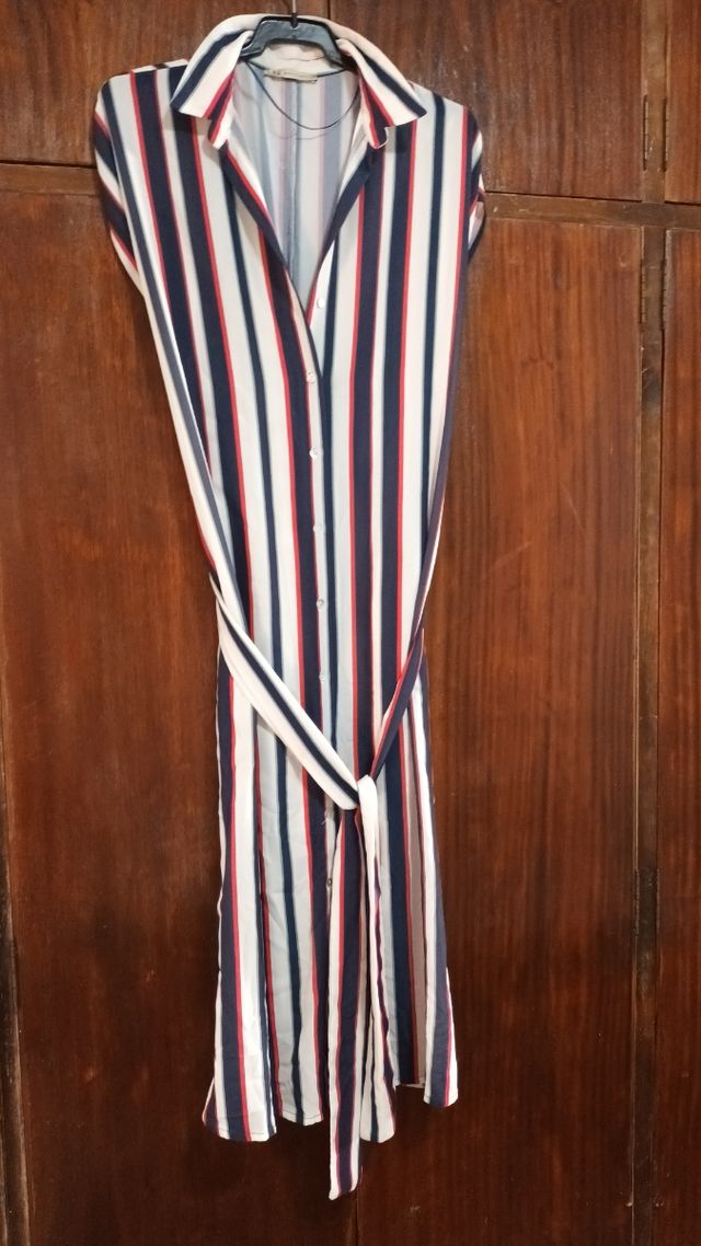 Vestido camisero de rayas corte inglés