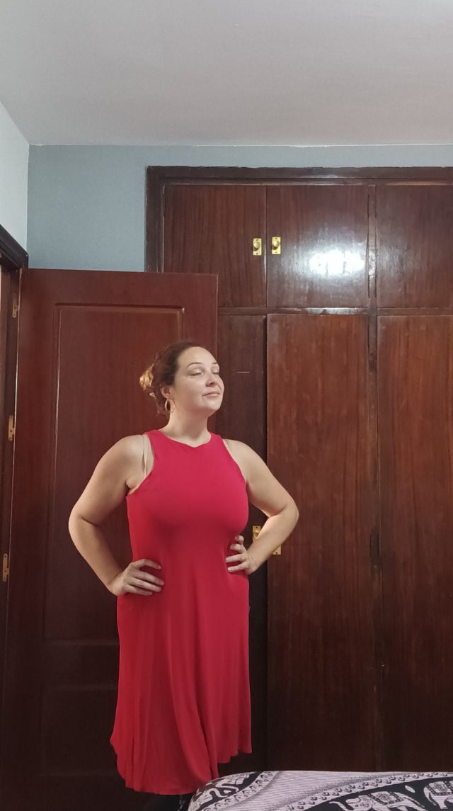 Vestido midi rojo