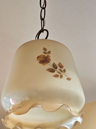 Lampara antigua cristal flores ultimo precio