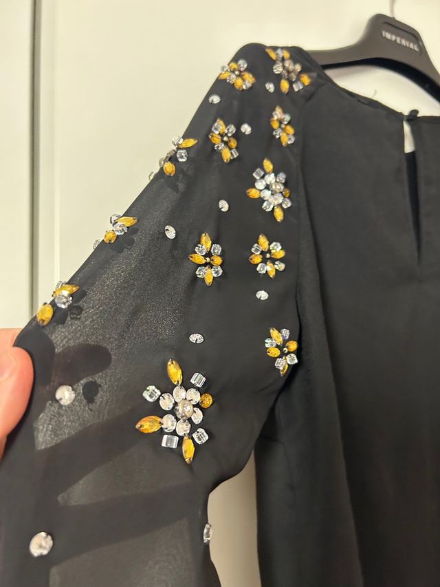 Maglia camicia S asimmetrica con i brillanti