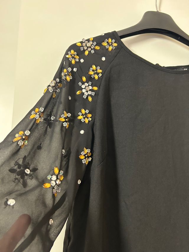 Maglia camicia S asimmetrica con i brillanti