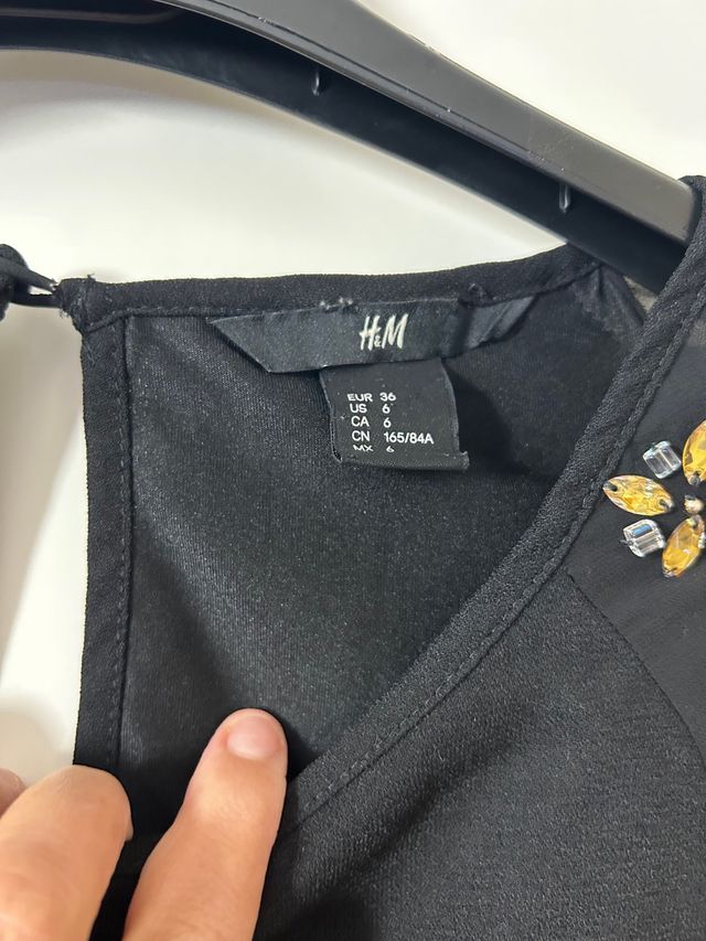 Maglia camicia S asimmetrica con i brillanti