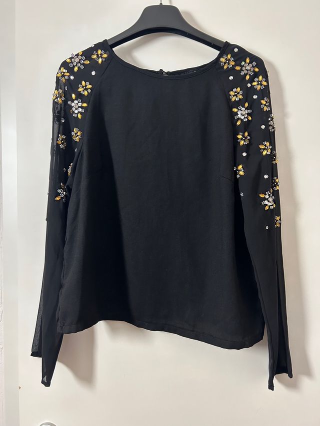 Maglia camicia S asimmetrica con i brillanti