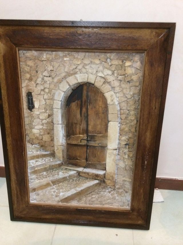 set di quadri in rilievo con pietra