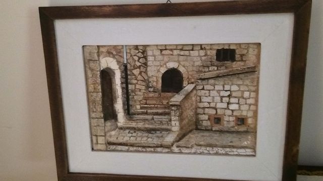 set di quadri in rilievo con pietra