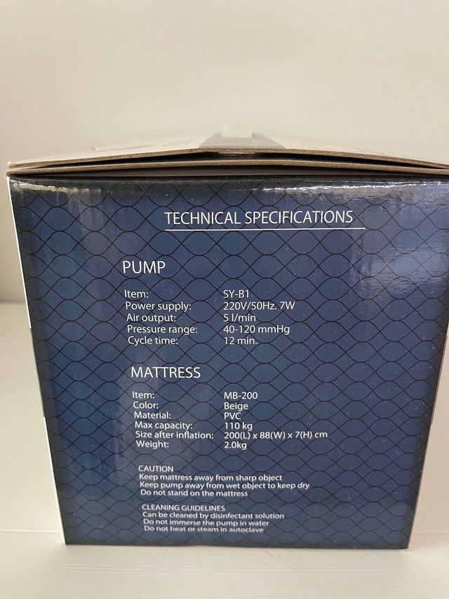 Colchoneta antiescaras con compresor