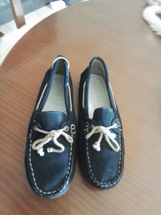 Náuticos azul marino de piel tercio pelo alla 34