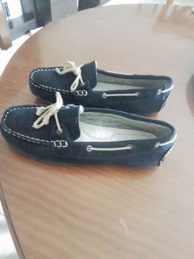 Náuticos azul marino de piel tercio pelo alla 34