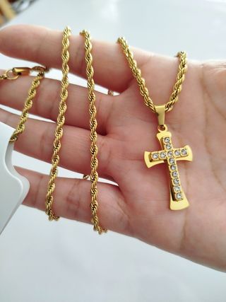 Colgante + cadena, acero inoxidable 