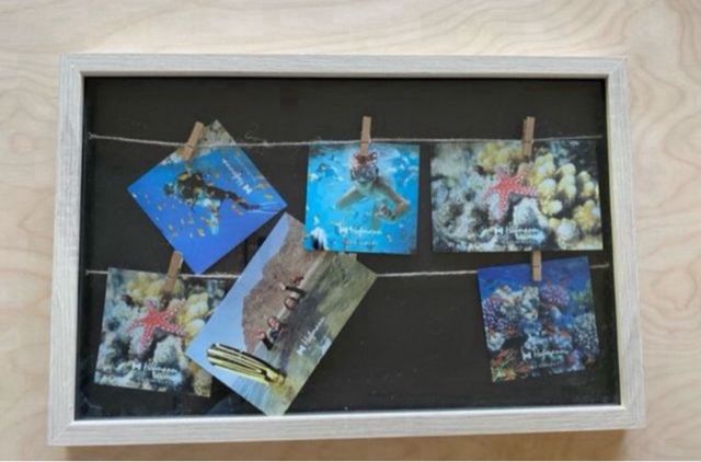 Marco para colgar fotos con pinzas