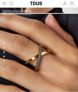 Anillo TOUS plata bañada en oro y diamantes 