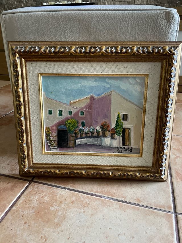 Cuadro antiguo de pintura 40 x 35