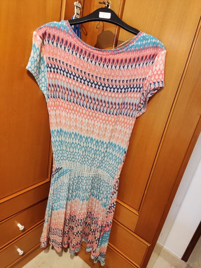 Vestido manga corta colorido