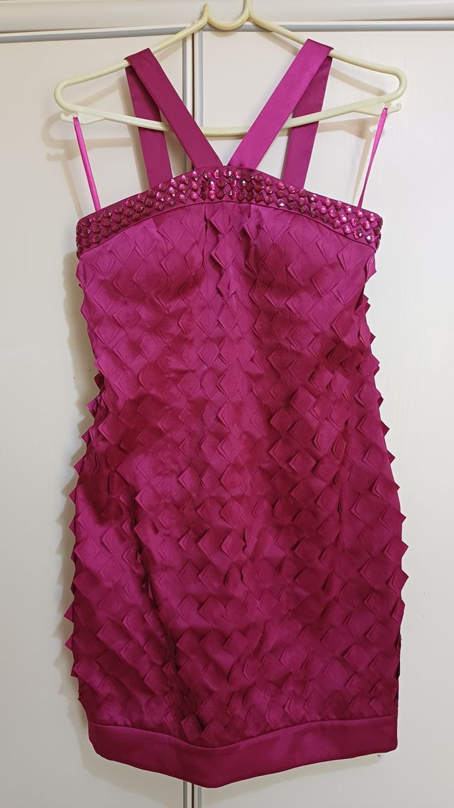 Vestido de fiesta fucsia buganvilla