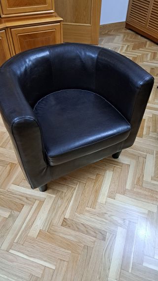  Sillón piel sintética CUPIDO negro 