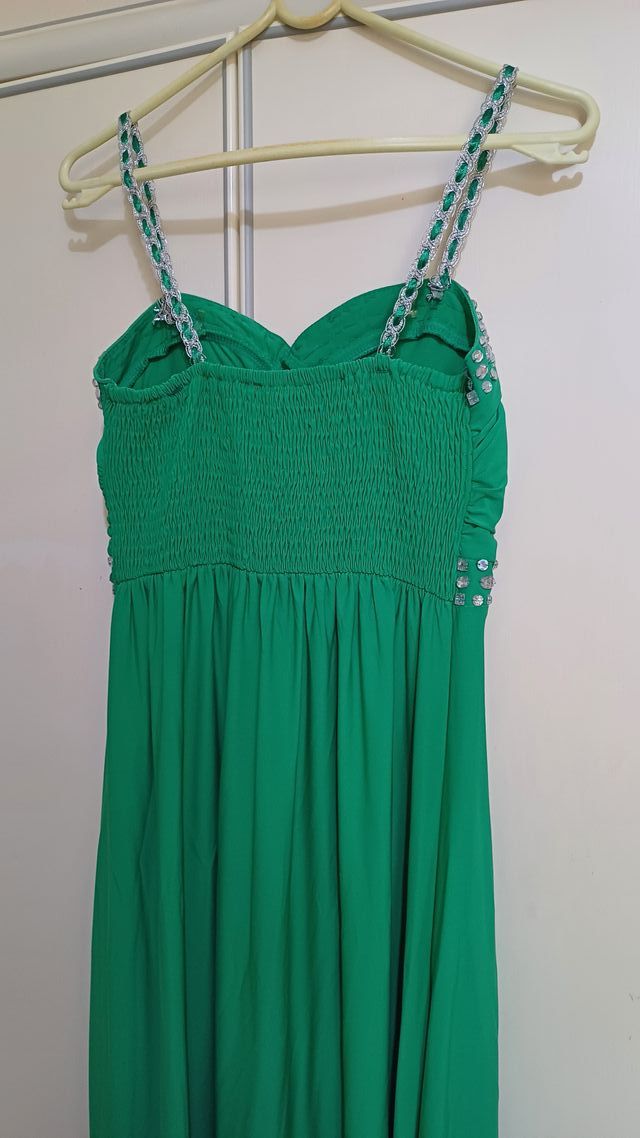 Vestido largo de fiesta verde