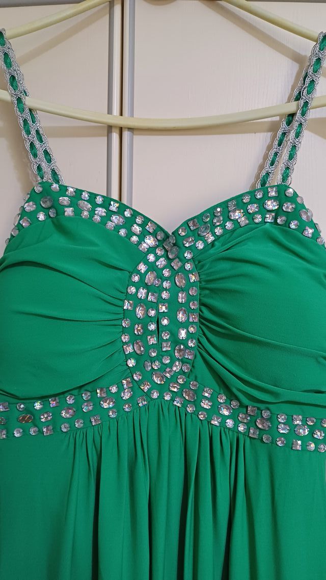 Vestido largo de fiesta verde