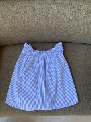 Blusa de rayas de escote bardot de Zara