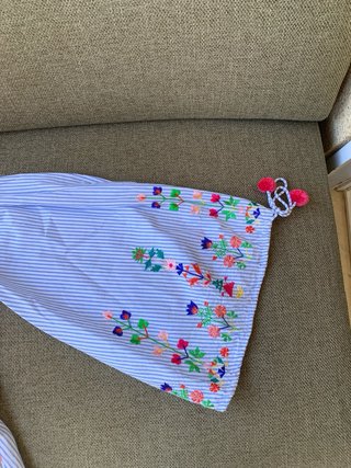 Blusa de rayas de escote bardot de Zara