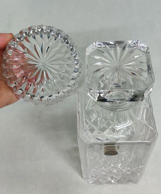 Bottiglia + posacenere vintage in cristallo RCR