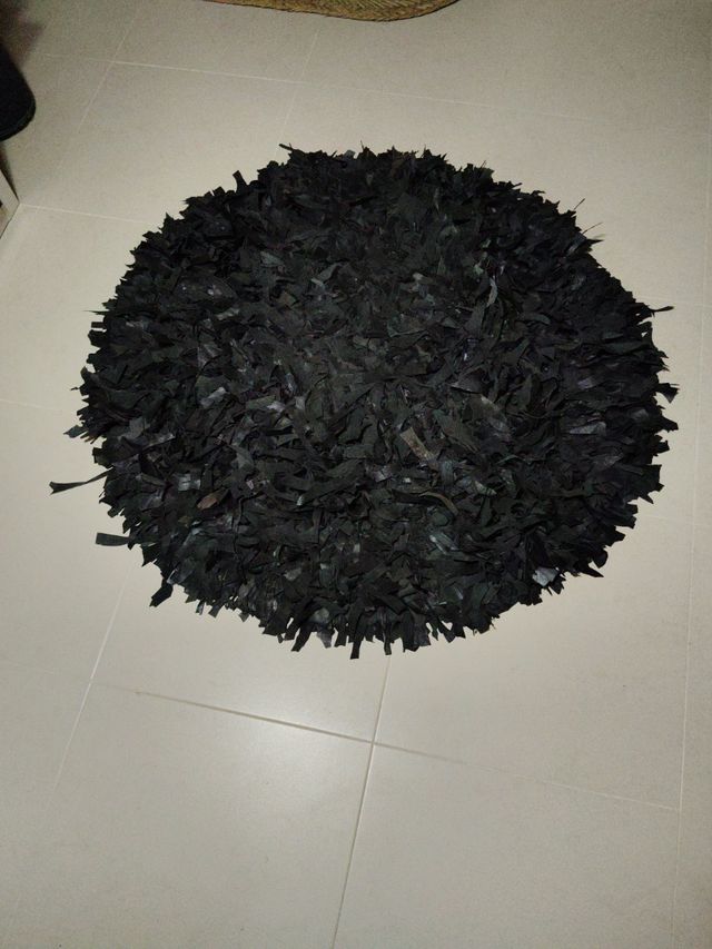 Alfombra de piel redonda