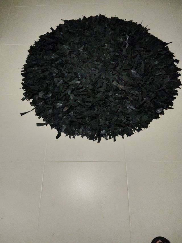 Alfombra de piel redonda