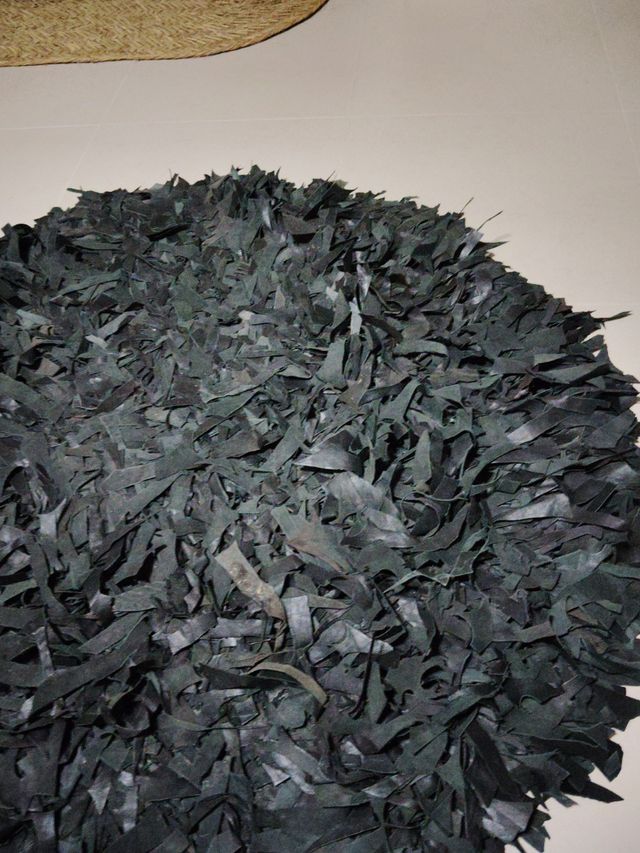 Alfombra de piel redonda