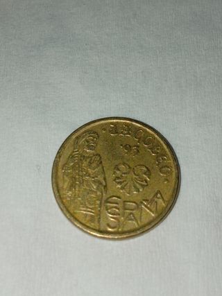 Moneda 5 pesetas año Jacobeo