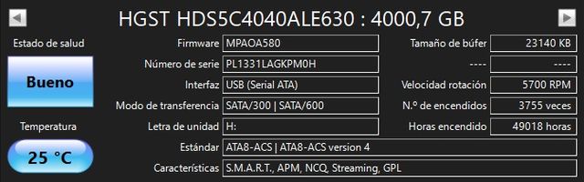 Disco duro externo HGST 4Tb 3,5"