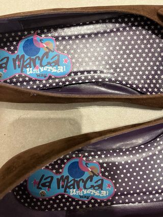 Bailarinas tira punta 41 terciopelo marrón 
