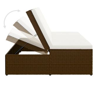Tumbona convertible, cojín, ratán Vidaxl