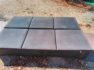 Tumbona convertible, cojín, ratán Vidaxl