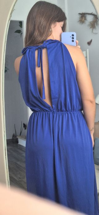 Vestido largo azul rey talla única