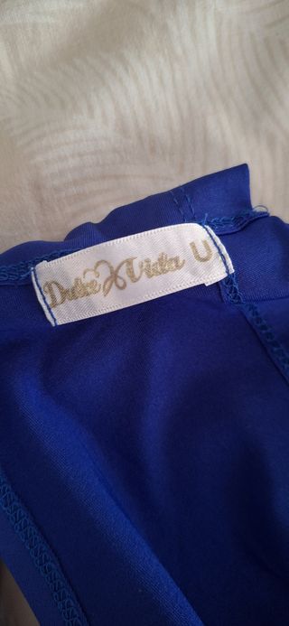 Vestido largo azul rey talla única