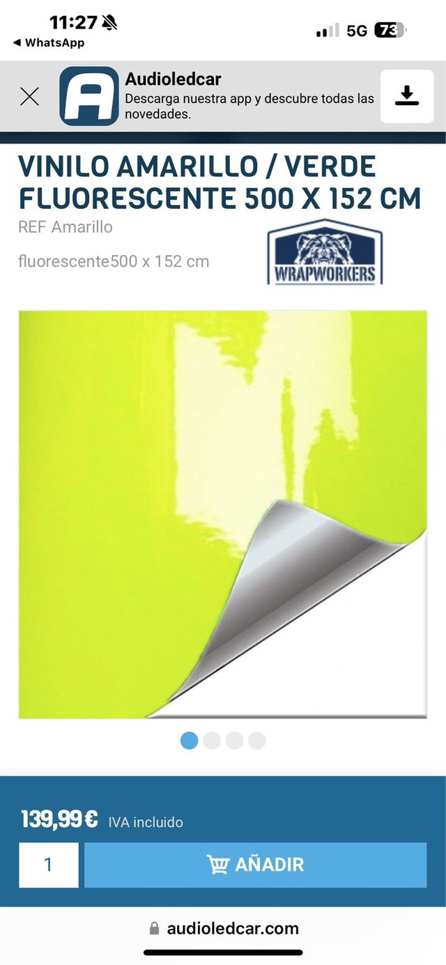 Vinilo adhesivo verde amarillo fosforito