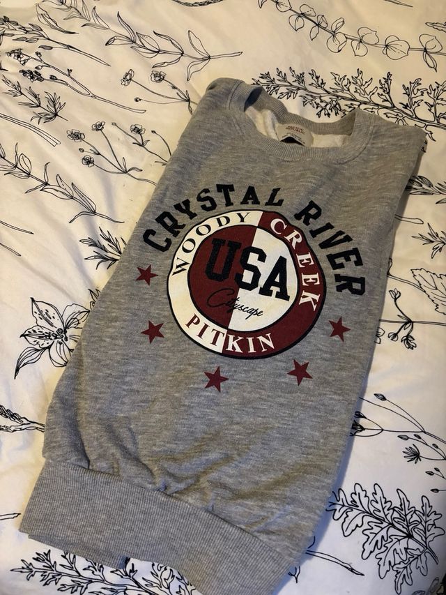 Sudadera Gris Pull&bear