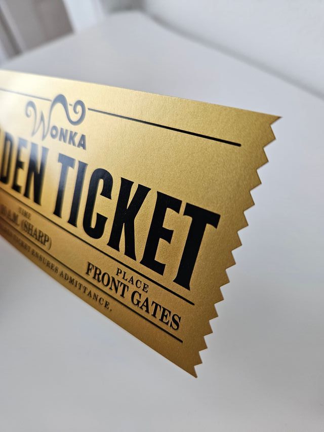 Willy Wonka Golden Ticket 2 pezzi