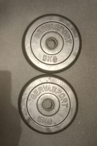 DISCOS 2 PESAS 5KG CAUCHO PARA BARRAS DE 30MM