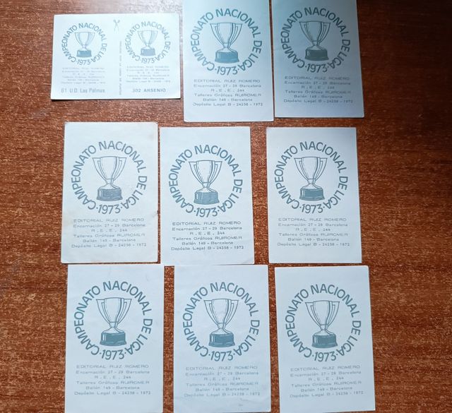 9 cromos Unión Deportiva Las Palmas 72-73