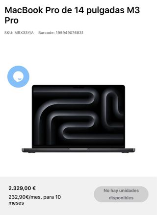 Macbook Pro M3 PRO 14” ¡A ESTRENAR!